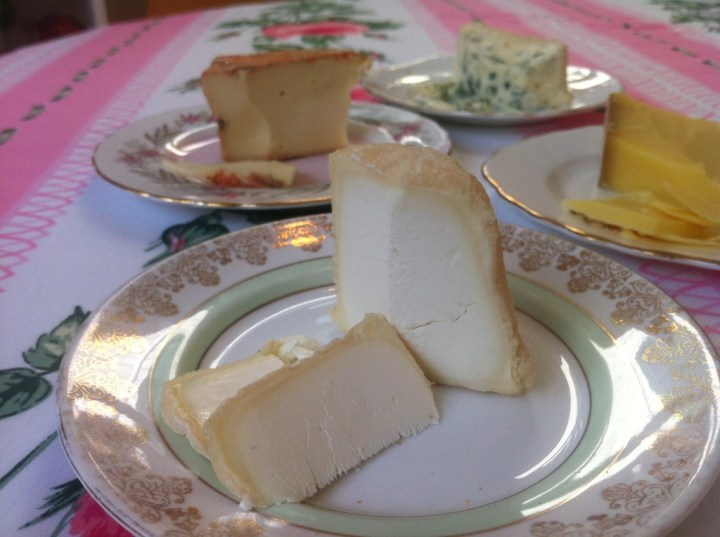 Delicious Chabichou... cute little mounds of goat's cheese.